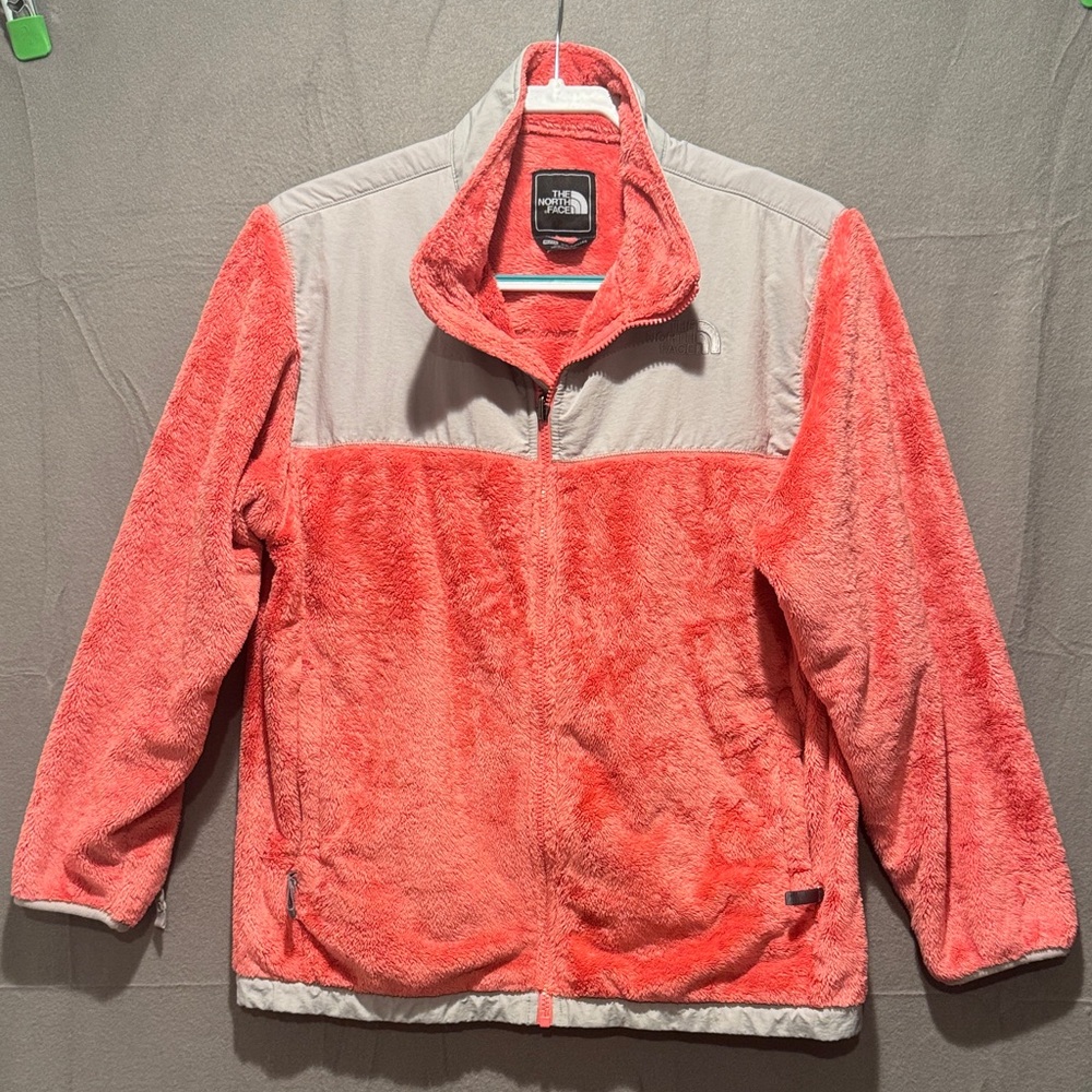 The North Face Coral and Gray Fleece Jacket